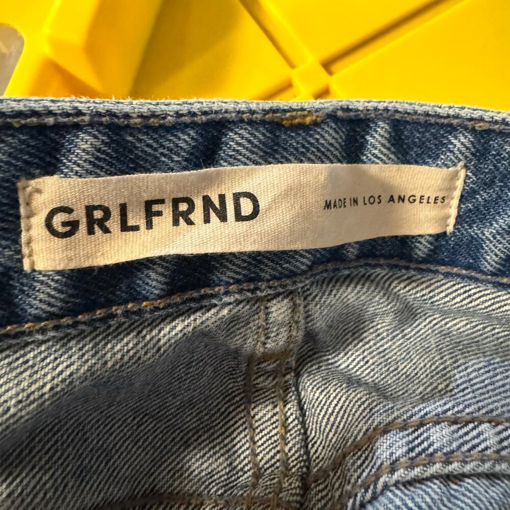 GRLFRND USA Karolina High Rise Straight Crop The Valley Jeans Sz 25 Distressed - Picture 7 of 12